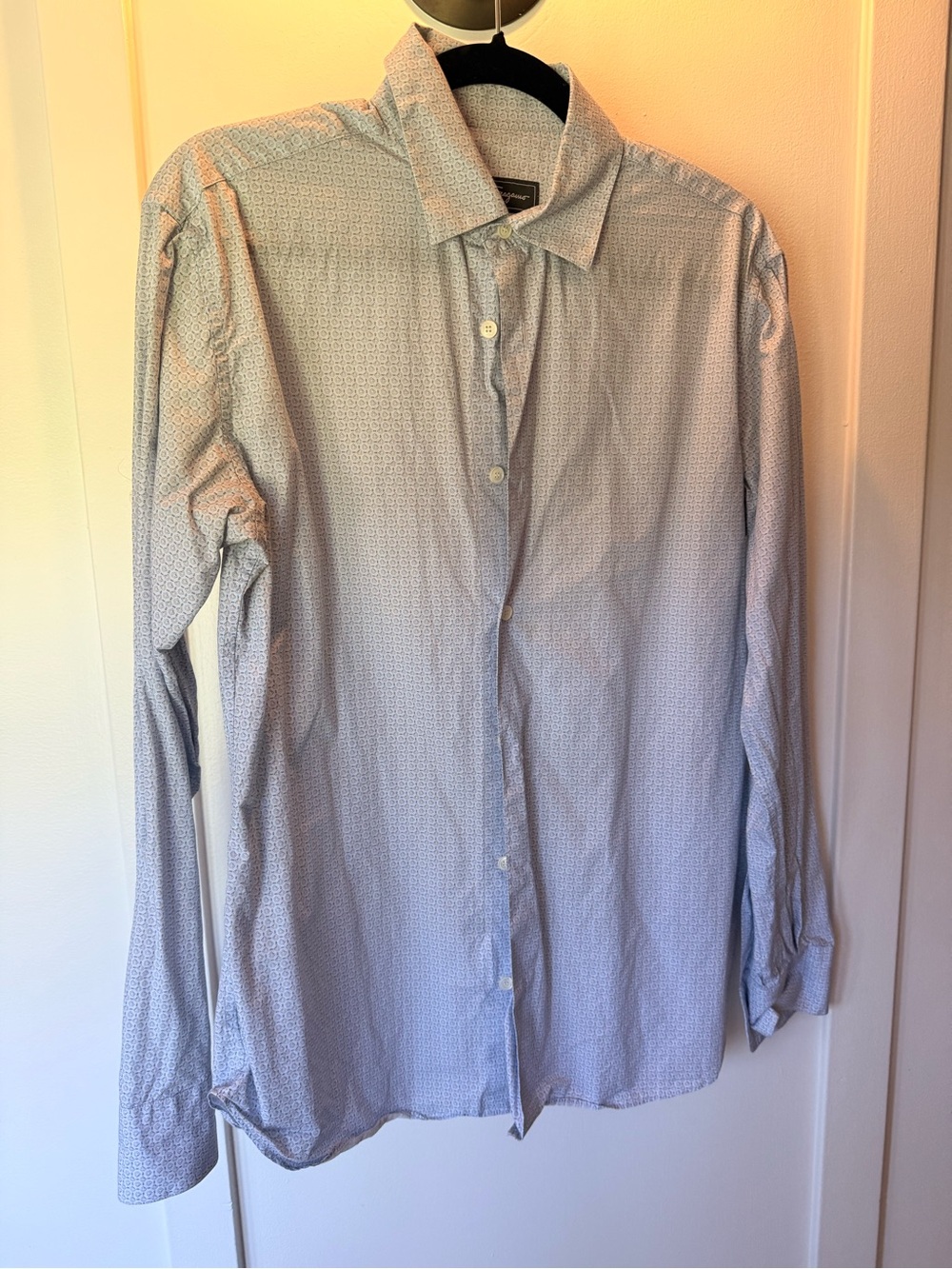 Salvatore Ferragamo Light Blue Patterned Long-Sleeve Button Shirt